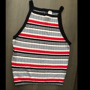 Red white & blue ribbed tank